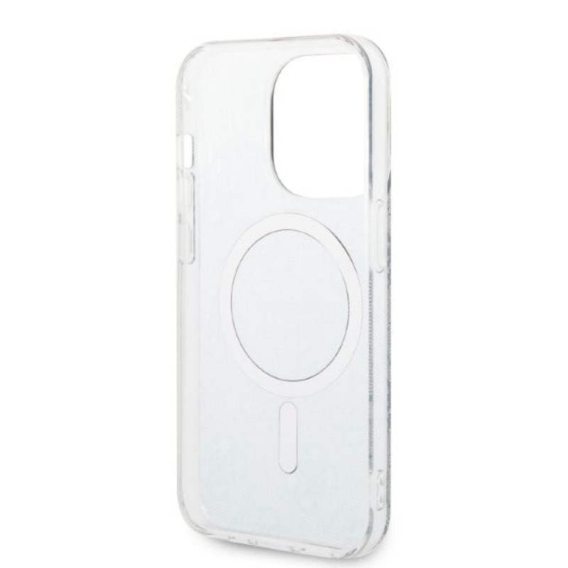 Guess GUBPP14LH4EACSB Funda + Cargador inalámbrico Apple iPhone 14 Pro azul Hardcase, 4G Print, MagSafe