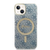 Guess GUBPP14MH4EACSB Funda + Cargador inalámbrico Apple iPhone 14 Plus / iPhone 15 Plus azul Hardcase, 4G Print, MagSafe