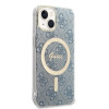 Guess GUBPP14MH4EACSB Funda + Cargador inalámbrico Apple iPhone 14 Plus / iPhone 15 Plus azul Hardcase, 4G Print, MagSafe