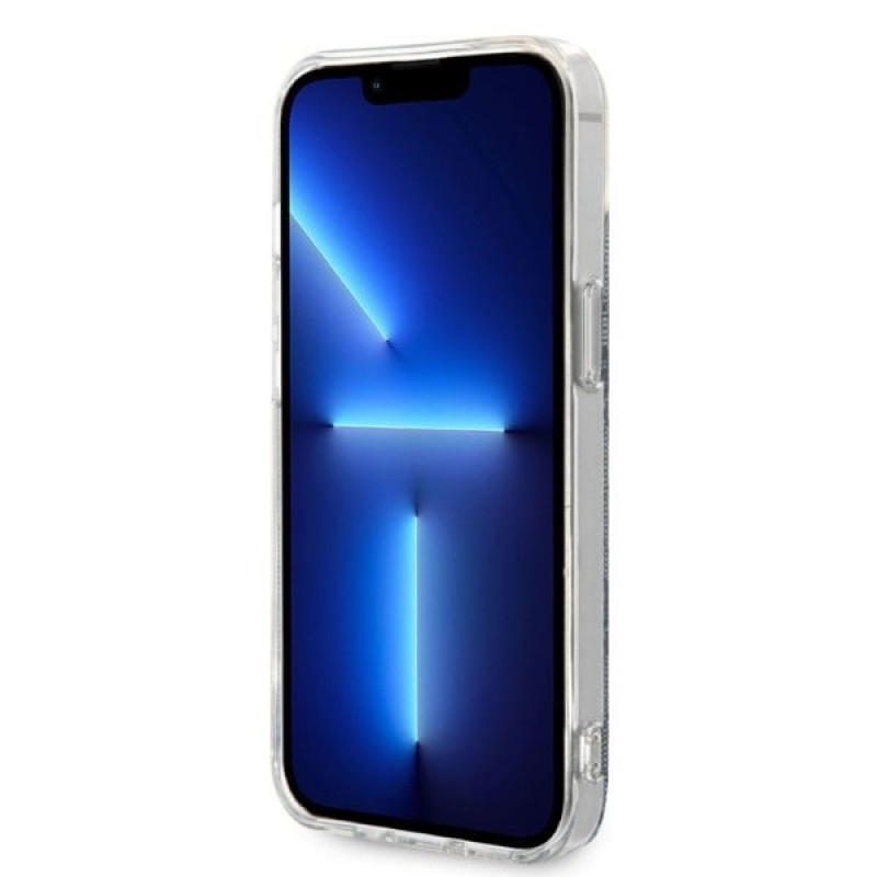Guess GUBPP14MH4EACSB Funda + Cargador inalámbrico Apple iPhone 14 Plus / iPhone 15 Plus azul Hardcase, 4G Print, MagSafe