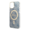 Guess GUBPP14MH4EACSB Funda + Cargador inalámbrico Apple iPhone 14 Plus / iPhone 15 Plus azul Hardcase, 4G Print, MagSafe