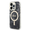 Guess GUBPP14XHMEACSK Funda + Cargador inalámbrico Apple iPhone 14 Pro Max negra Hardcase, Marble, MagSafe