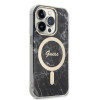 Guess GUBPP14XHMEACSK Funda + Cargador inalámbrico Apple iPhone 14 Pro Max negra Hardcase, Marble, MagSafe