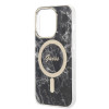 Guess GUBPP14XHMEACSK Funda + Cargador inalámbrico Apple iPhone 14 Pro Max negra Hardcase, Marble, MagSafe