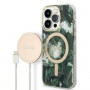 Guess GUBPP14LHJEACSA Funda + Cargador inalámbrico Apple iPhone 14 Pro verde Hardcase, Jungle, MagSafe