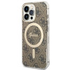 Guess GUBPP13LH4EACSW Funda + Cargador inalámbrico Apple iPhone 13 Pro marrón Hardcase, 4G Print, MagSafe