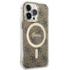 Guess GUBPP13LH4EACSW Funda + Cargador inalámbrico Apple iPhone 13 Pro marrón Hardcase, 4G Print, MagSafe