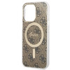 Guess GUBPP13LH4EACSW Funda + Cargador inalámbrico Apple iPhone 13 Pro marrón Hardcase, 4G Print, MagSafe