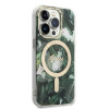 Guess GUBPP14XHJEACSA Funda + Cargador inalámbrico para Apple iPhone 14 Pro Max, Jungle, funda rígida verde, MagSafe