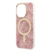 Guess GUBPP14LHJEACSP Funda + Cargador inalámbrico para Apple iPhone 14 Pro, Jungle, funda rígida rosa, MagSafe