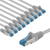 Latiguillo Goobay CAT 6A S/FTP (PiMF), 5 m, gris, juego de 10, conductor de cobre (CU), funda libre de halógenos (LSZH)