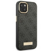 Guess GUHMP14MU4GPRK Funda rígida negra para Apple iPhone 14 Plus / 15 Plus, 4G Logo Plate, MagSafe