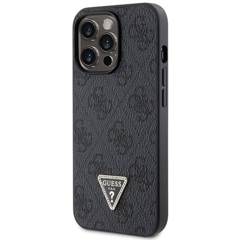 Funda rígida negra Guess GUHCP13LP4TDSCPK para Apple iPhone 13/13 Pro, Crossbody 4G Metal Logo