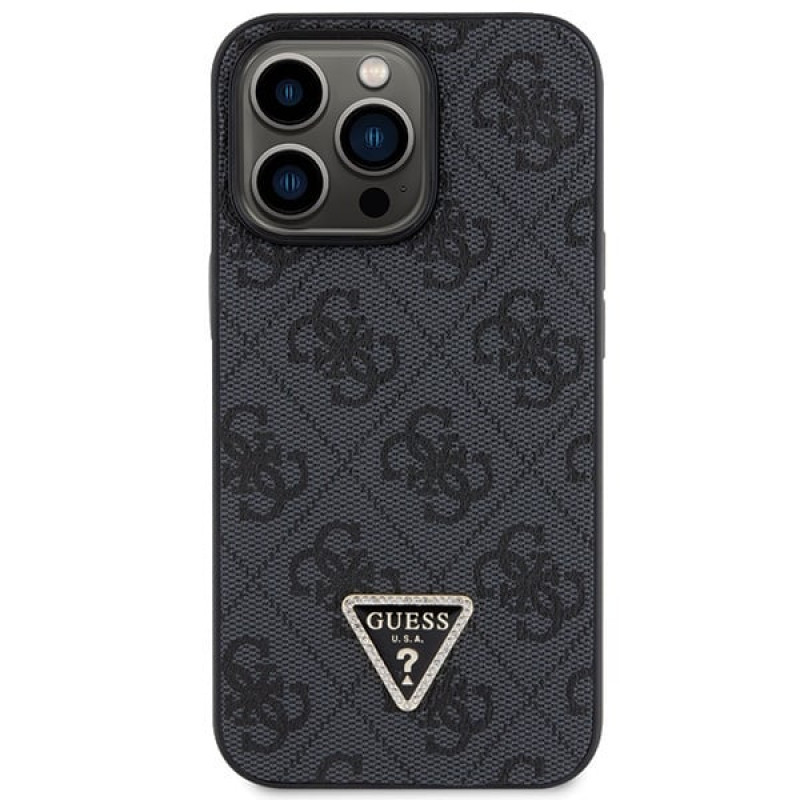 Funda rígida negra Guess GUHCP13LP4TDSCPK para Apple iPhone 13/13 Pro, Crossbody 4G Metal Logo