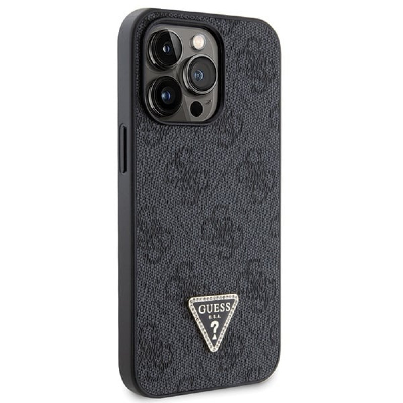 Funda rígida negra Guess GUHCP13LP4TDSCPK para Apple iPhone 13/13 Pro, Crossbody 4G Metal Logo