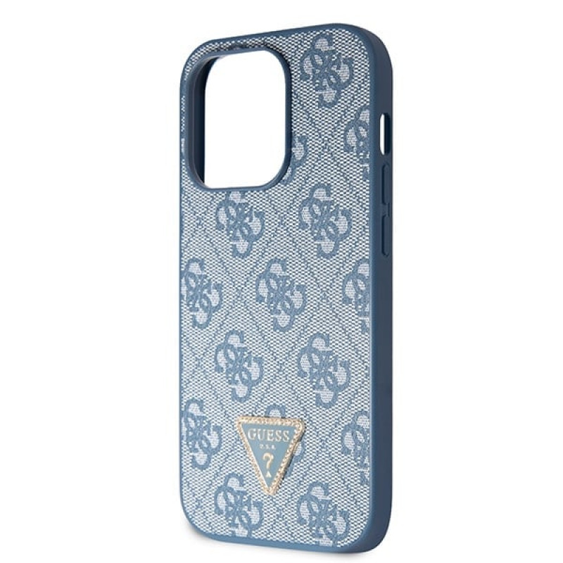 Guess GUHCP14XP4TDSCPB Funda rígida azul para Apple iPhone 14 Pro Max, Crossbody 4G Metal Logo