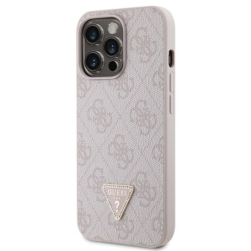 Guess GUHCP13LP4TDSCPP Funda rígida rosa para Apple iPhone 13/13 Pro, Crossbody 4G Metal Logo