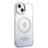 Funda rígida Guess GUHMP14SHTCMU Apple iPhone 14 morada, Gold Outline Translucent, MagSafe
