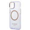 Funda rígida Guess GUHMP14SHTCMU Apple iPhone 14 morada, Gold Outline Translucent, MagSafe