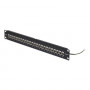 Panel de parcheo pasante StarTech.com C6APANELSTP241UFT de 24 puertos y 1U, Cat6a blindado, RJ45, 19", negro