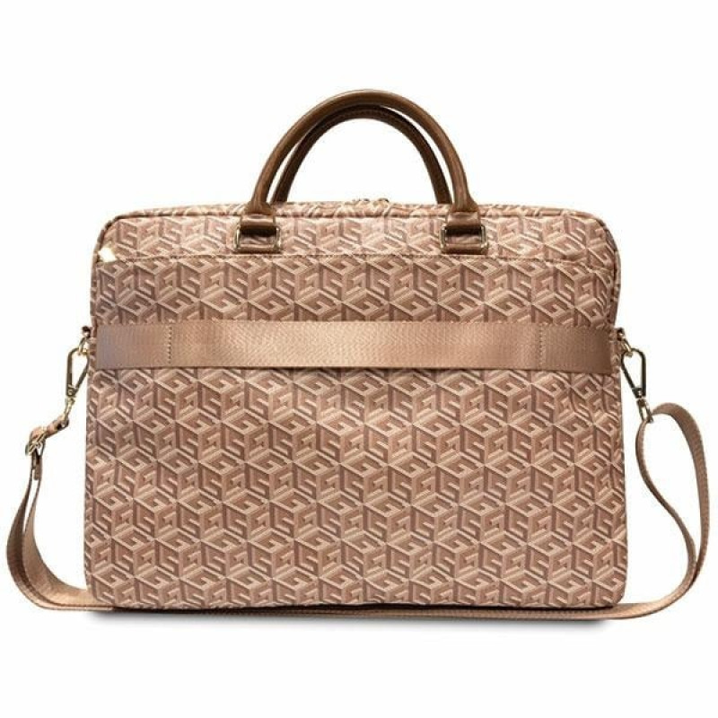 Bolsa para portátil Guess GCube Stripes GUCB15HGCFSEW, hasta 16", marrón