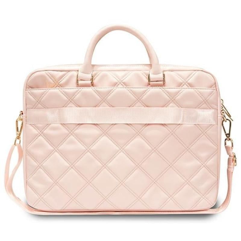 Guess GUCB15ZPSQSSGP Bolso para portátil de 16 pulgadas, Quilted 4G, rosa
