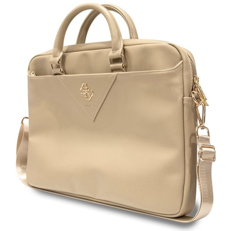 Bolsa para portátil Guess GUCB15ZPGSTEGD de 16 pulgadas, Triangle 4G, dorado claro