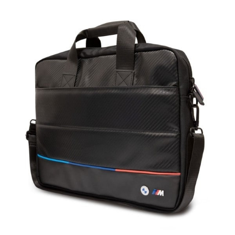 BMW BMCB15PUCARTCBK Maletín para portátil hasta 16", Carbon Tricolor, negro
