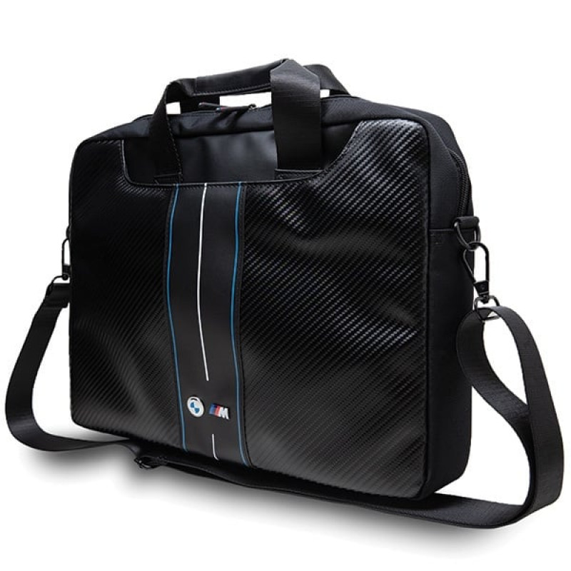 BMW BMCB15COMSCAKL Bolsa para portátil 15", Carbon Blue Stripes, negra