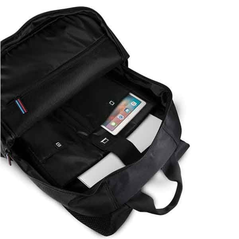 Mochila BMW BMBPCO15CAPNBK, 16 pulgadas, negra Carbon Navy Stripe
