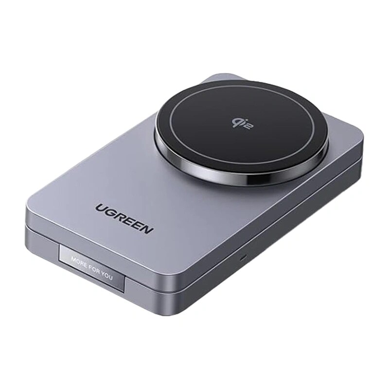 Cargador inalámbrico magnético 2 en 1 UGREEN W706 MagSafe 15W, negro