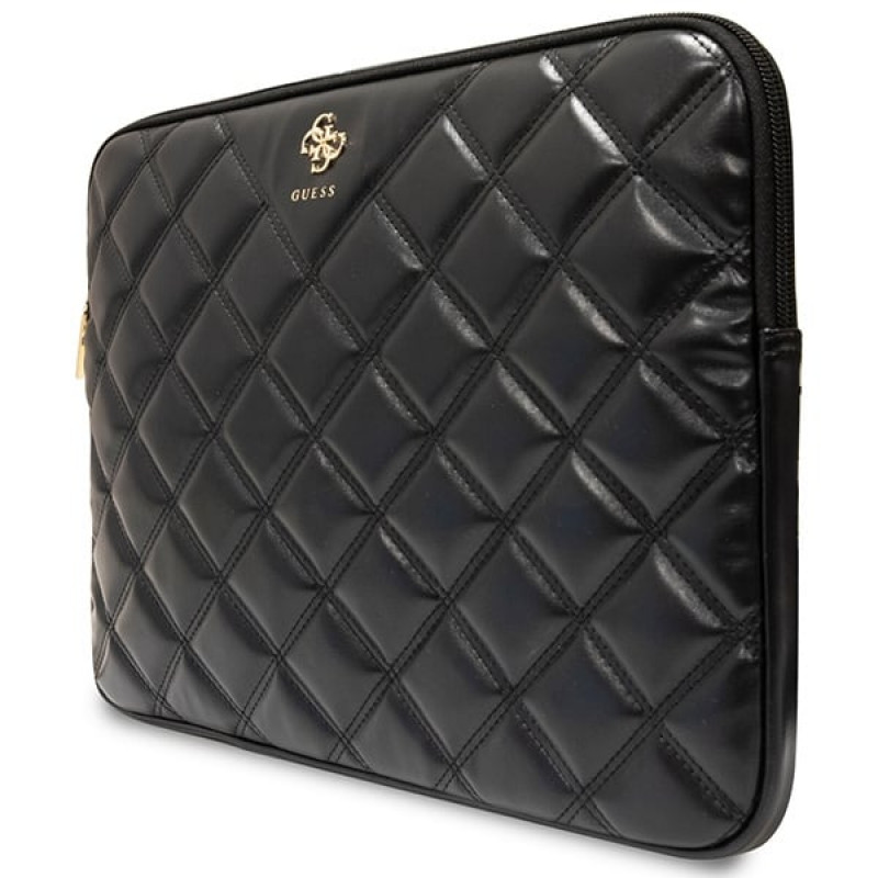 Funda para portátil Guess GUCS14ZPSQSSGK, 14", Quilted 4G, negra