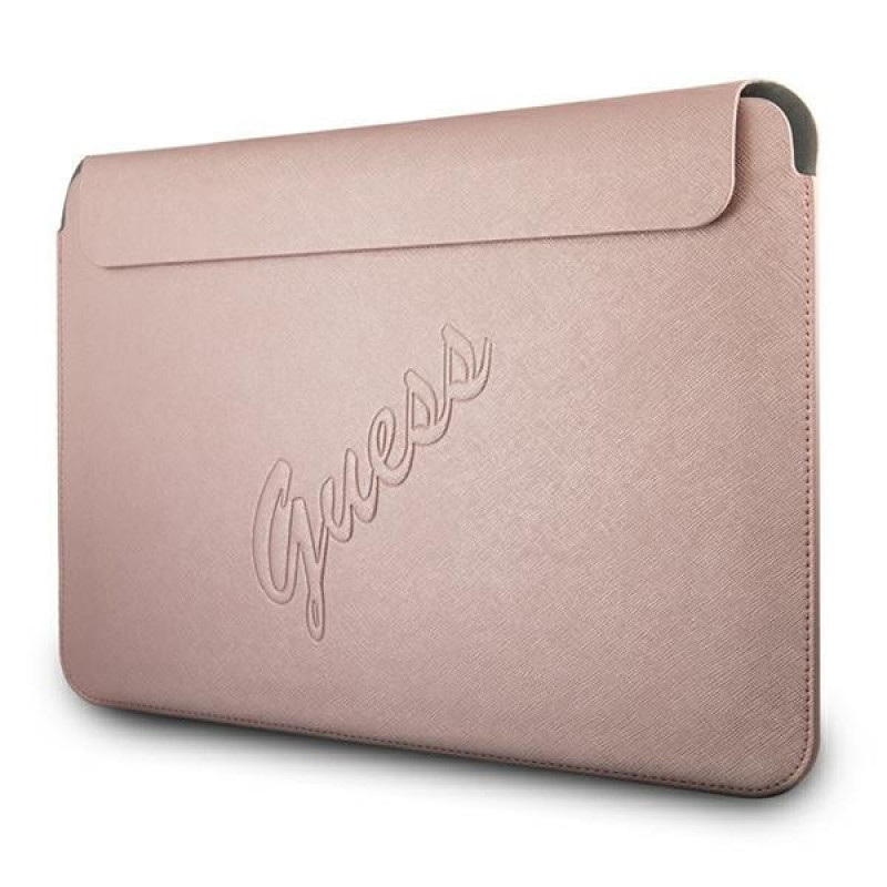 Funda Guess GUCS13PUSASPI Saffiano Script para portátil de 13", rosa