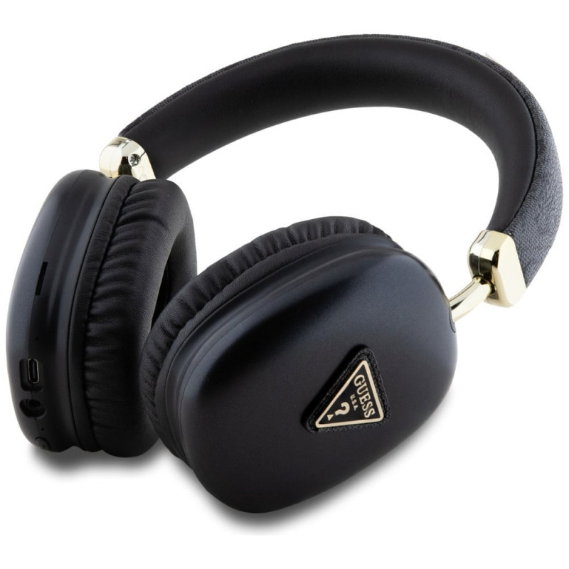 Auriculares inalámbricos de diadema Guess 4G Triangle Logo, Bluetooth 5.3, negros