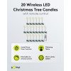 Velas navideñas LED inalámbricas para árbol de Navidad Goobay 75258 (20 uds.), incl. 20x AAA (LR03), clips, mando a distancia, temporizador, regulables, blanco cálido (2600 K)