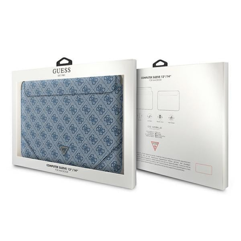 Funda para portátil Guess GUCS14P4TB 13/14 pulgadas, 4G Uptown Triangle, azul