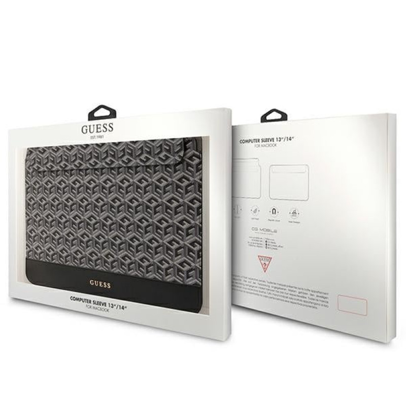 Funda para portátil Guess GUCS14HGCFSEK 14", GCube Stripes, negra