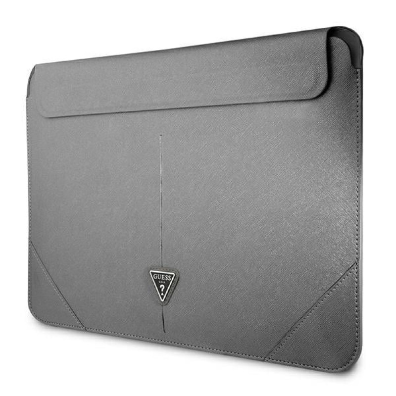 Funda para portátil Guess GUCS14PSATLG 13/14 pulgadas, Saffiano Triangle, plateada