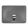 Funda para portátil Karl Lagerfeld KLCS16PISFG de 16 pulgadas, Saffiano Ikonik Karl, plateada