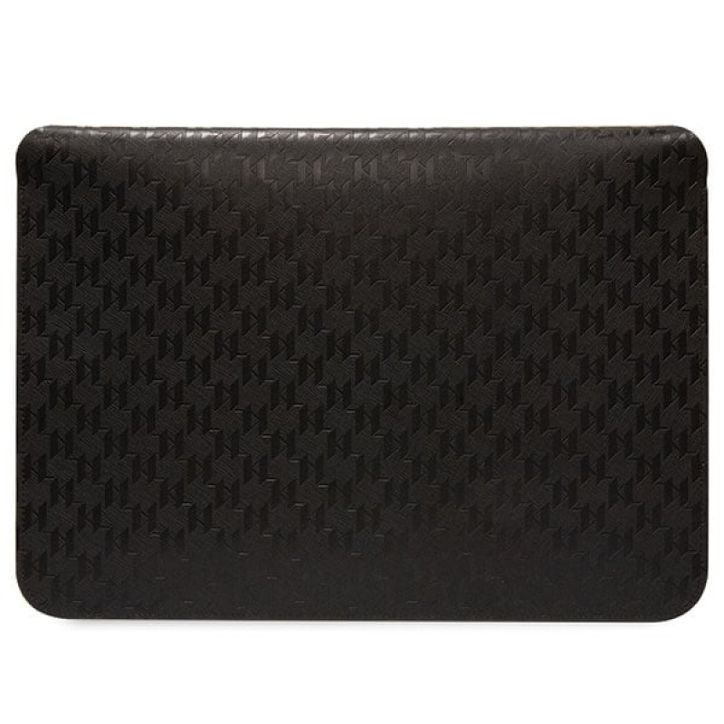 Funda para portátil Karl Lagerfeld KLCS14SAKLHPK para 14", negra, Saffiano Monogram Plaque