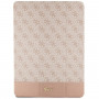 Funda tipo libro Guess GUFCP12PS4SGP Apple iPad Pro 12.9" (2020/2021/2022, 4.ª/5.ª/6.ª gen) 4G Stripe Allover, rosa
