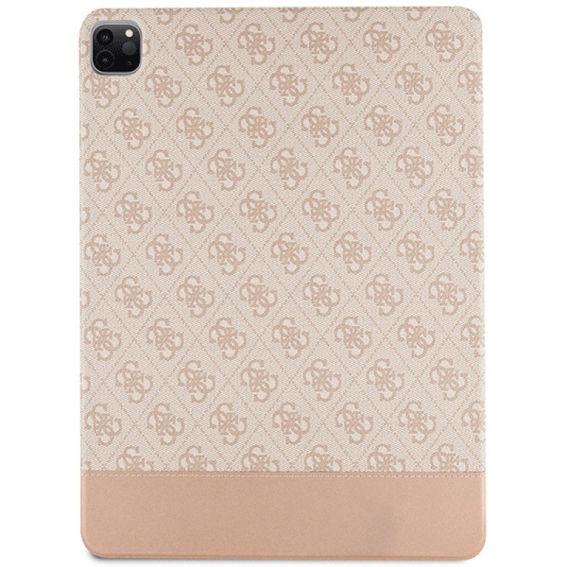 Funda tipo libro Guess GUFCP12PS4SGP Apple iPad Pro 12.9" (2020/2021/2022, 4.ª/5.ª/6.ª gen) 4G Stripe Allover, rosa