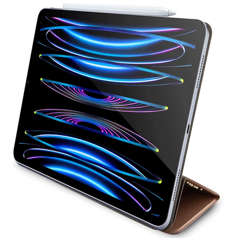 Funda tipo libro Guess GUFCP12PS4SGP Apple iPad Pro 12.9" (2020/2021/2022, 4.ª/5.ª/6.ª gen) 4G Stripe Allover, rosa