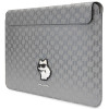 Funda para portátil Karl Lagerfeld KLCS14SAKHPCG para 14", plateada, Saffiano Monogram Choupette