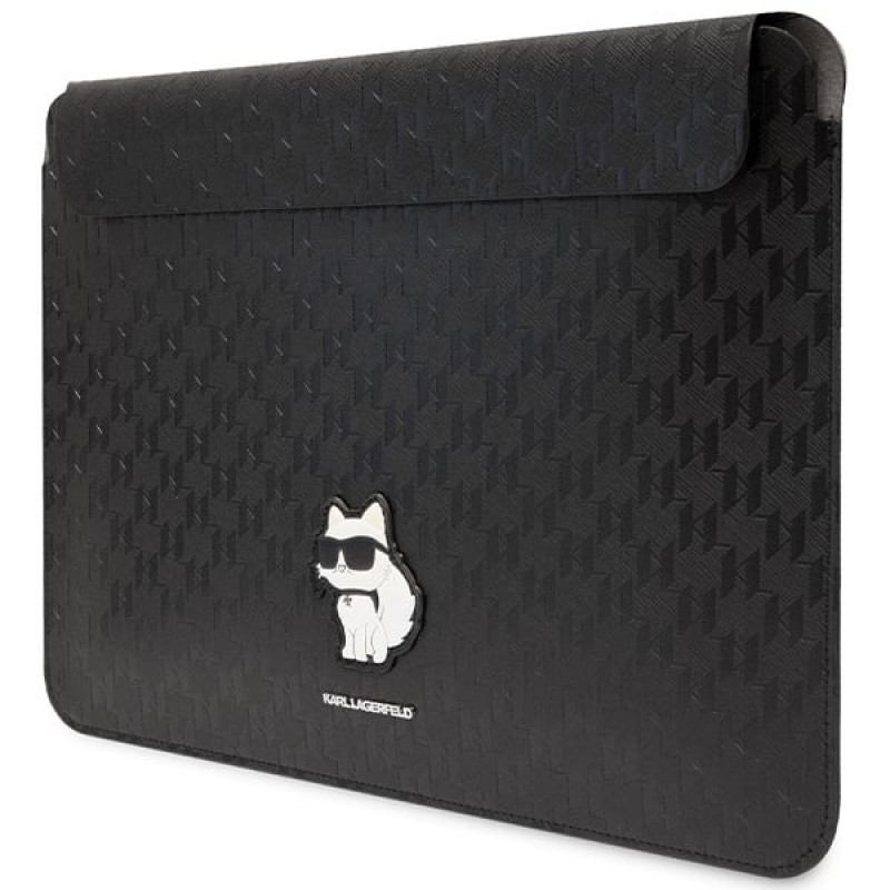 Funda para portátil Karl Lagerfeld KLCS14SAKHPCK para 14", negra, Saffiano Monogram Choupette