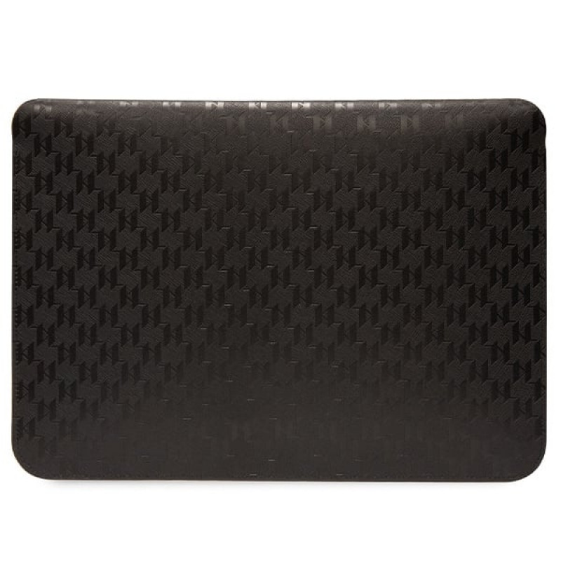 Funda para portátil Karl Lagerfeld KLCS14SAKHPCK para 14", negra, Saffiano Monogram Choupette