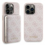 Guess GUBPM5P15X4GEMGP Apple iPhone 15 Pro Max funda rígida + batería externa MagSafe de 5000 mAh, pack, 4G Metal Logo, rosa