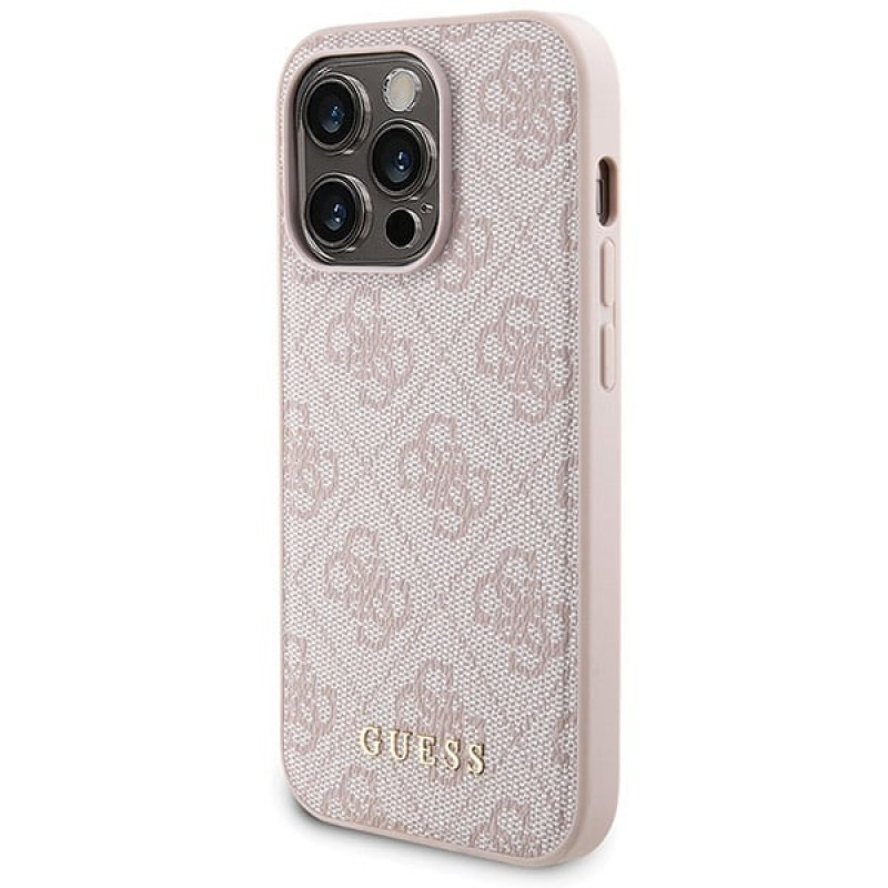 Guess GUBPM5P15X4GEMGP Apple iPhone 15 Pro Max funda rígida + batería externa MagSafe de 5000 mAh, pack, 4G Metal Logo, rosa