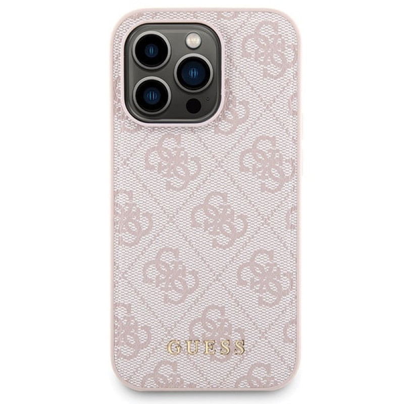 Guess GUBPM5P15X4GEMGP Apple iPhone 15 Pro Max funda rígida + batería externa MagSafe de 5000 mAh, pack, 4G Metal Logo, rosa