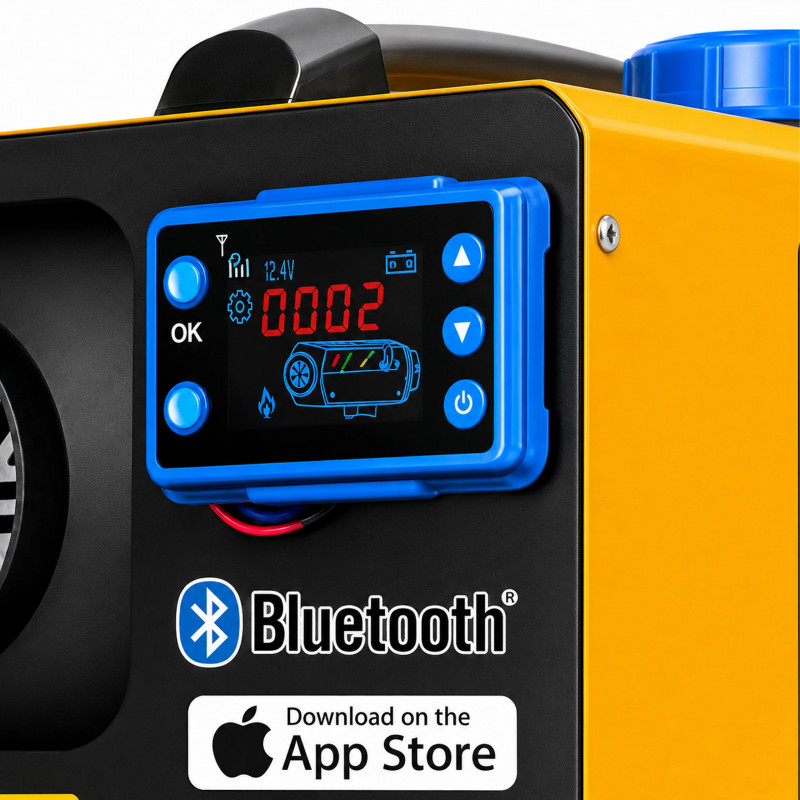 Calentador de aire de combustible Extralink EX.82924 con ventilador Webasto 8 kW, 12/24 V, Bluetooth